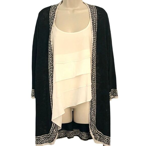 1X Torrid Cardigan Black Geometric Pattern Size 1 Size 16/18 winter spring summe - Picture 1 of 6